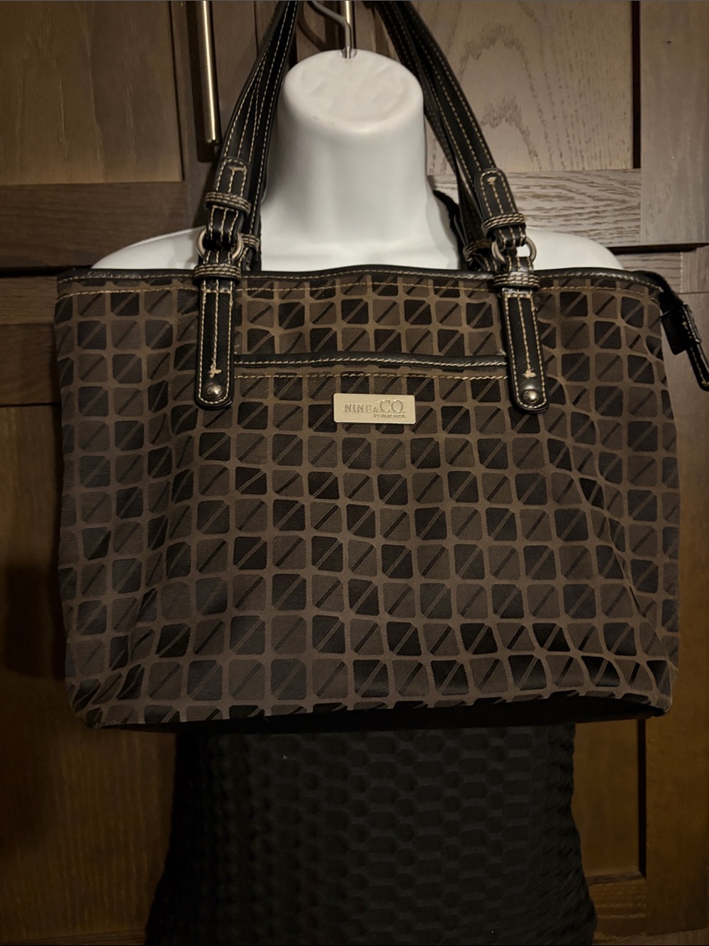 Nine & Co. Brown Geometric Pattern Tote